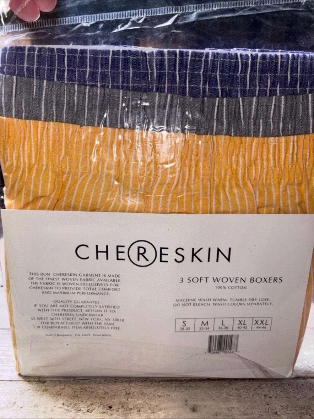 Ron Chereskin Mens 3 Pack Soft Woven Cotton Boxers Blue White XXL - Picture 6 of 11